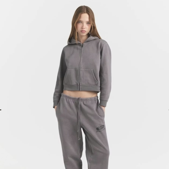 SKIMS Tops - Skims Boyfriend Fleece Zip Up Hoodie Shadow Size S